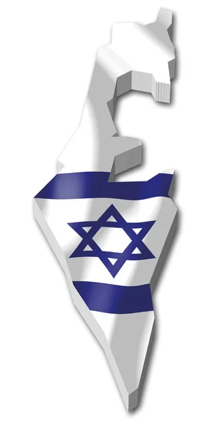 Флаг Форма Границы Страны Израиль — стоковое фото