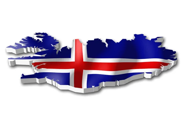 Bandeira Forma Fronteira País Islândia — Fotografia de Stock