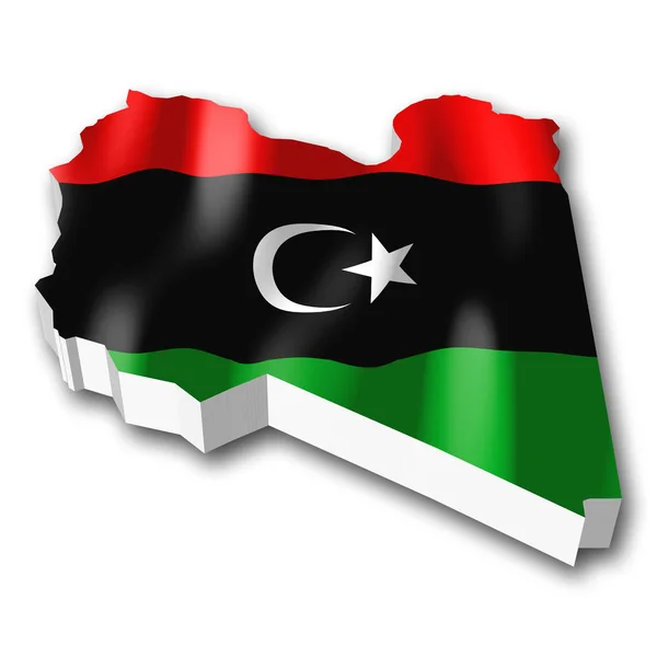 Vorm Libië Inzake Grensbeheer Vlag Land — Stockfoto