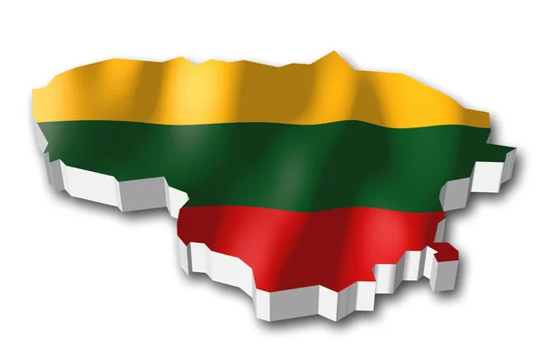 Bandiera Forma Del Confine Nazionale Lituania — Foto Stock