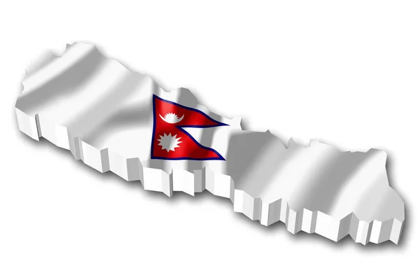 Флаг Форма Границы Страны Непал — стоковое фото