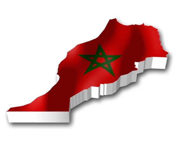 Прапор Країни Межі Фігури Марокко — стокове фото
