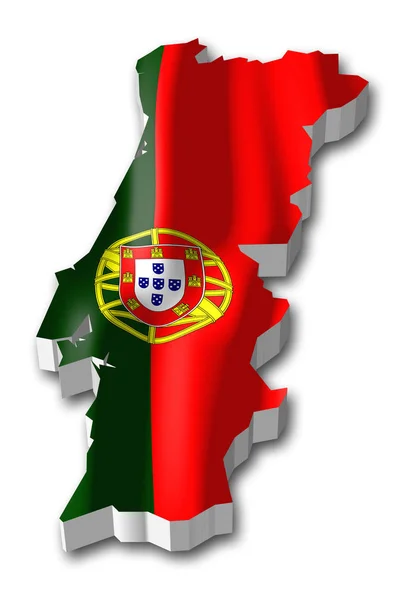 Bandera Forma Frontera Del País Portugal — Foto de Stock