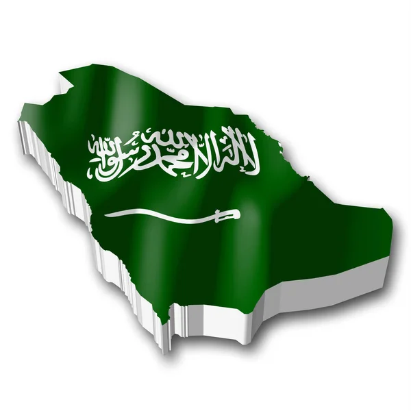 Flag Country Border Shape Saudi Arabia — Stock Photo, Image