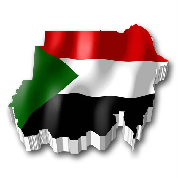 Vorm Soedan Inzake Grensbeheer Vlag Land — Stockfoto
