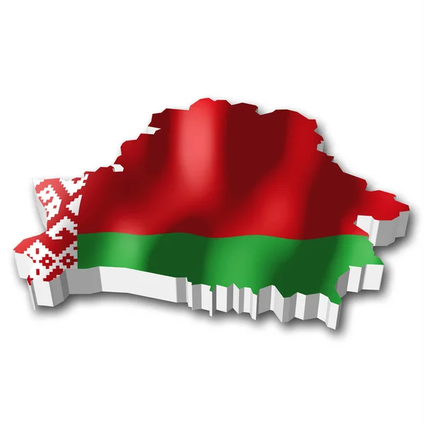 Bandeira Forma Fronteira País Bielorrússia — Fotografia de Stock