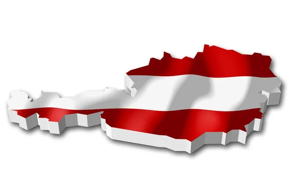 3D flag and country border shape - Austria