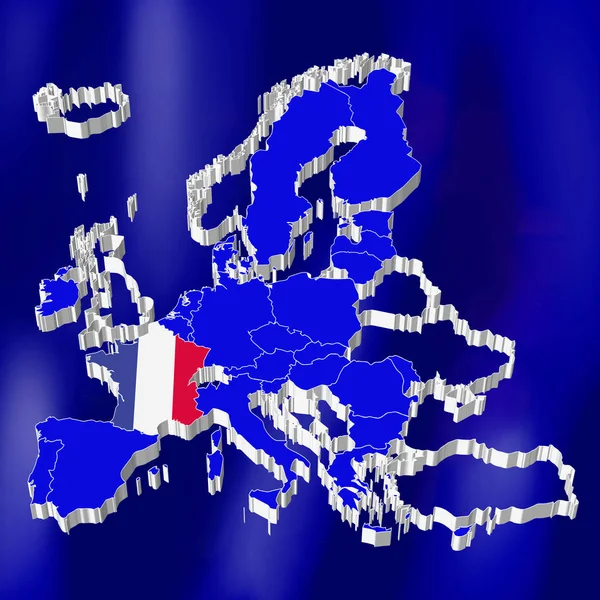 Mapa Unión Europea Francia — Foto de Stock