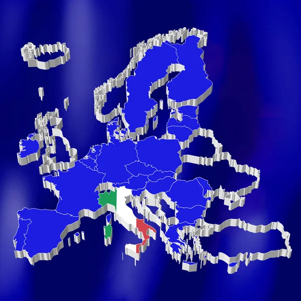 Carte Union Européenne Italie — Photo