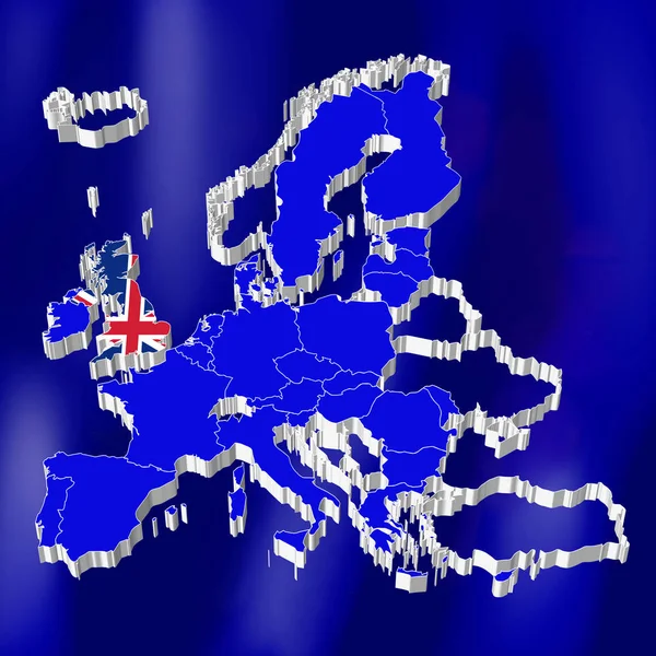 Unii Europejskiej Mapa Wielka Brytania — Zdjęcie stockowe