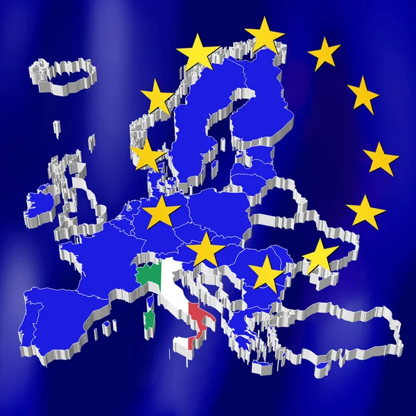 Карта Европейского Союза Италия — стоковое фото