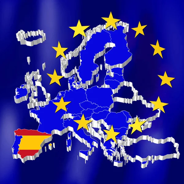 Карта Европейского Союза Испания — стоковое фото
