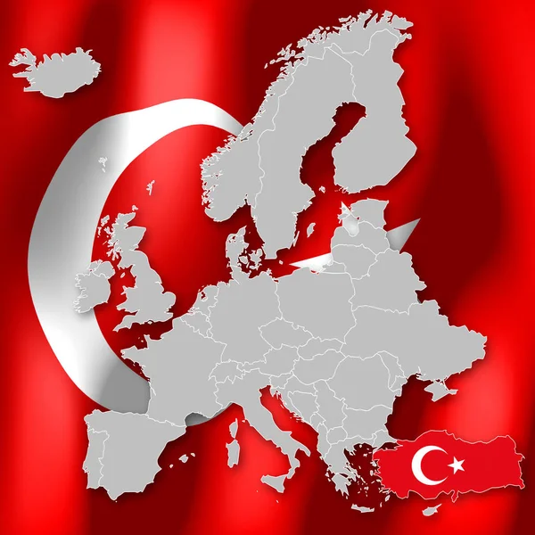 Mappa Dell Europa Turchia — Foto Stock