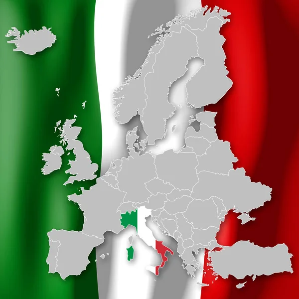 Mappa Dell Europa Italia — Foto Stock