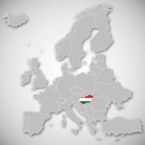 Χάρτης Ευρώπης Ουγγαρία — Φωτογραφία Αρχείου