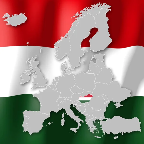 Карти Європи Угорщина — стокове фото