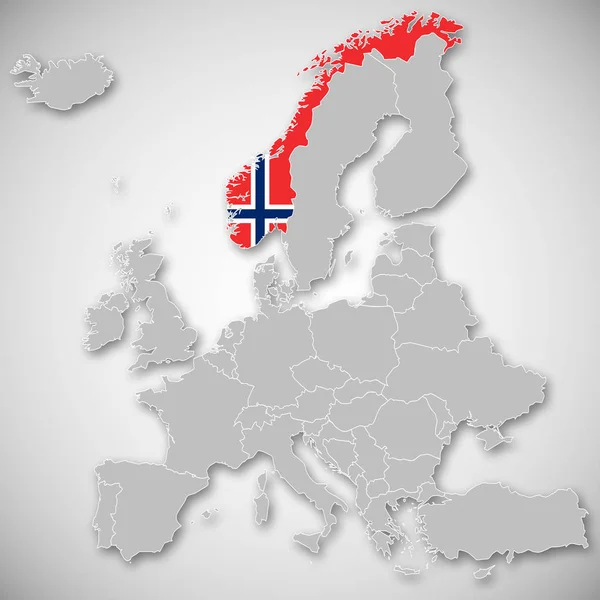 Mapa Europa Noruega — Foto de Stock