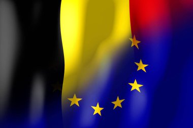 Belgia ve Avrupa Birliği bayrakları