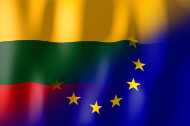 Litvanya ve Avrupa Birliği bayrakları