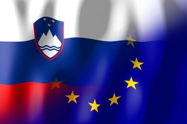 Slovenya ve Avrupa Birliği bayrakları
