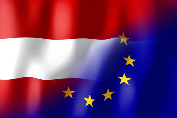 Австрія Європейський Союз Прапори — стокове фото