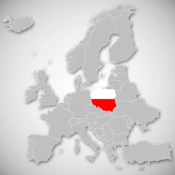 Mapa Europa Polonia — Foto de Stock