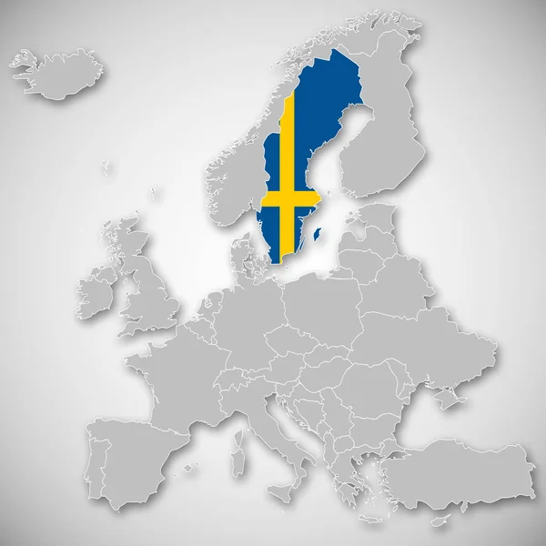 Mapa Europa Suecia — Foto de Stock