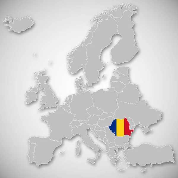 Mapa Evropy Rumunsko — Stock fotografie