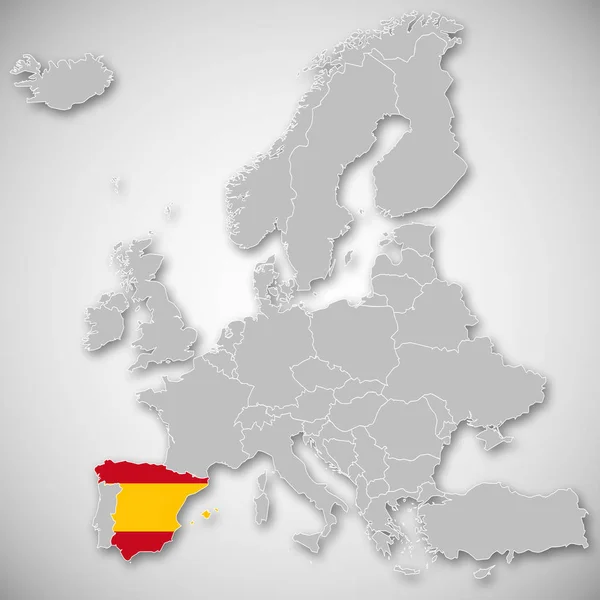 Карта Европы Испания — стоковое фото