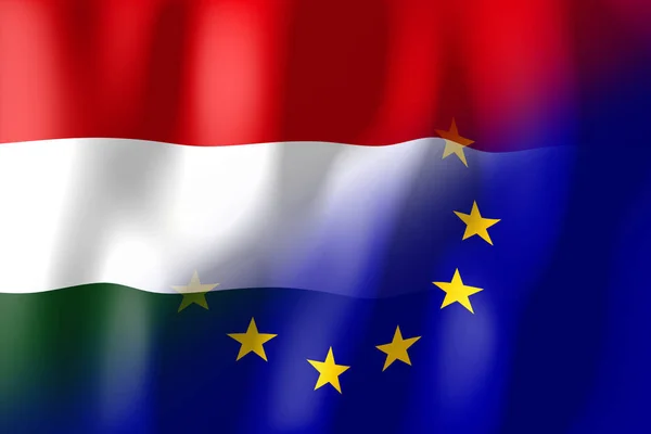 Угорщини Європейський Союз Прапори — стокове фото