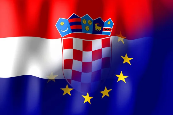 Хорватія Європейський Союз Прапори — стокове фото