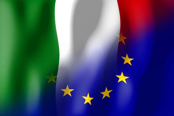 Vlag Van Italië Europese Unie — Stockfoto