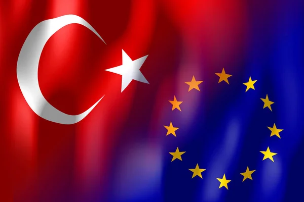 Bandiere Della Turchia Dell Unione Europea — Foto Stock