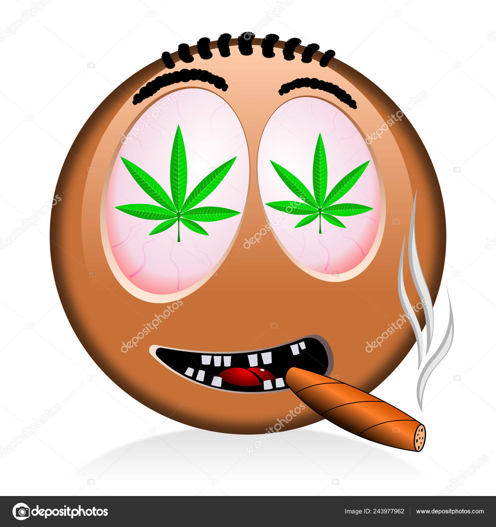 Emoji Smoking Weed Funny Face Stock Photo by ©3d_generator 243977962