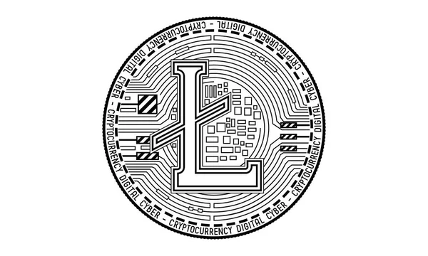 Litecoin Νόμισμα Απομονώνονται Λευκό Φόντο — Φωτογραφία Αρχείου