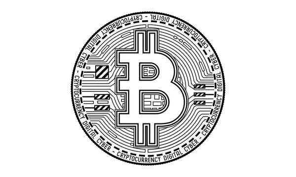Νόμισμα Bitcoin Απομονώνονται Λευκό Φόντο — Φωτογραφία Αρχείου