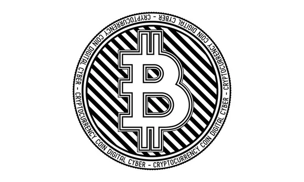 Νόμισμα Bitcoin Απομονώνονται Λευκό Φόντο — Φωτογραφία Αρχείου