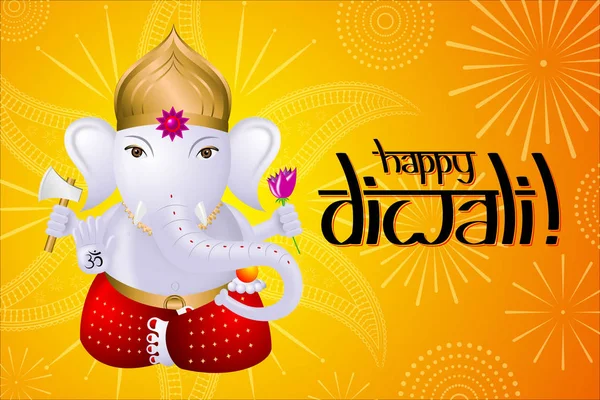 Glückliche Diwali Karte Mit Ganesha — Stockfoto