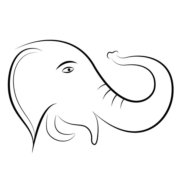 Forma Del Elefante Contorno Dibujo — Foto de Stock
