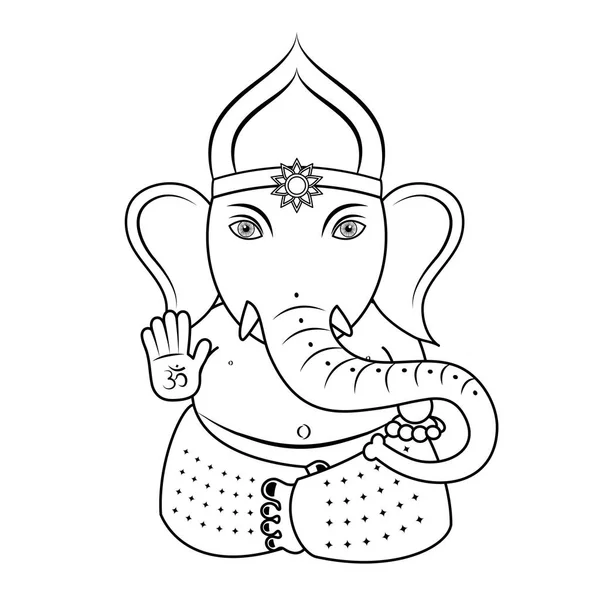 Ganesha Dio Indiano Delineano — Foto Stock