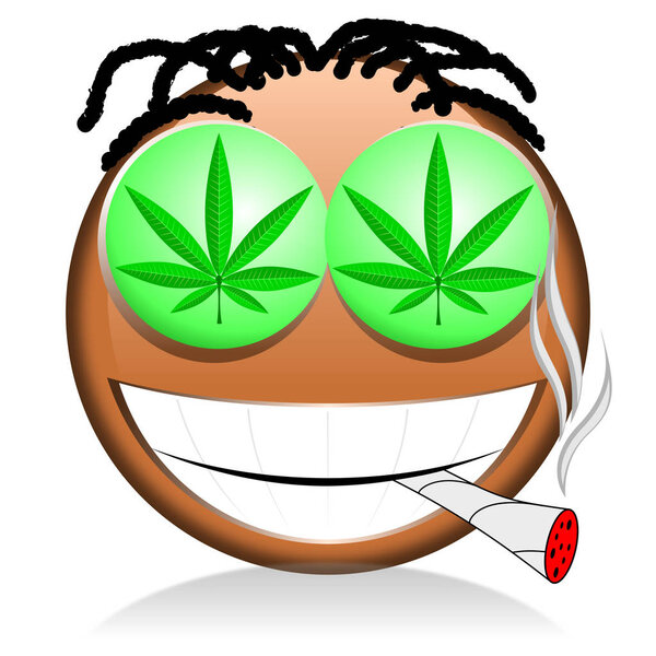 Emoji - smoking weed - funny face