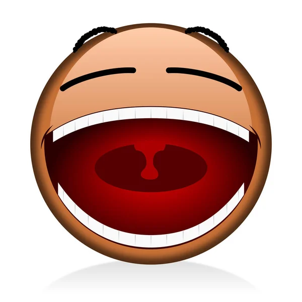 Μαύρο Emoji Γελάει Αστεία Γκριμάτσα — Φωτογραφία Αρχείου
