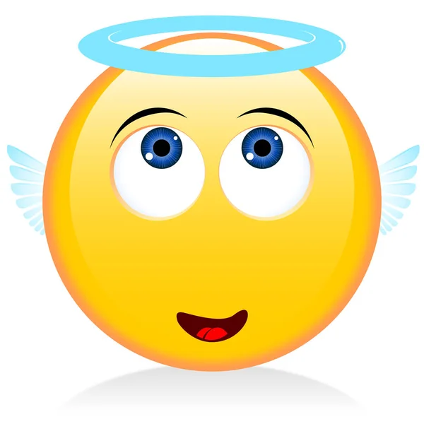 Emoji Emoticon Saint Grappig Gezicht — Stockfoto