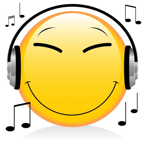 Emoji Emotikony Słuchawki Zabawna Buzia — Zdjęcie stockowe