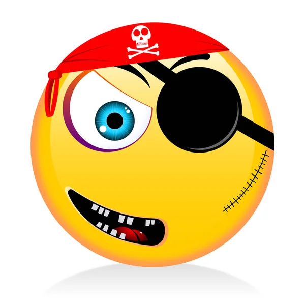 Emoji Emoticono Pirata Cara Divertida —  Fotos de Stock