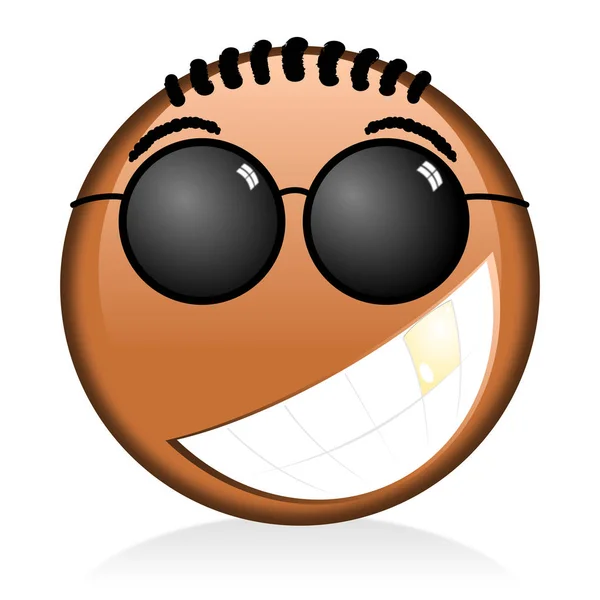 Svart Emoji Emotison Smil – stockfoto