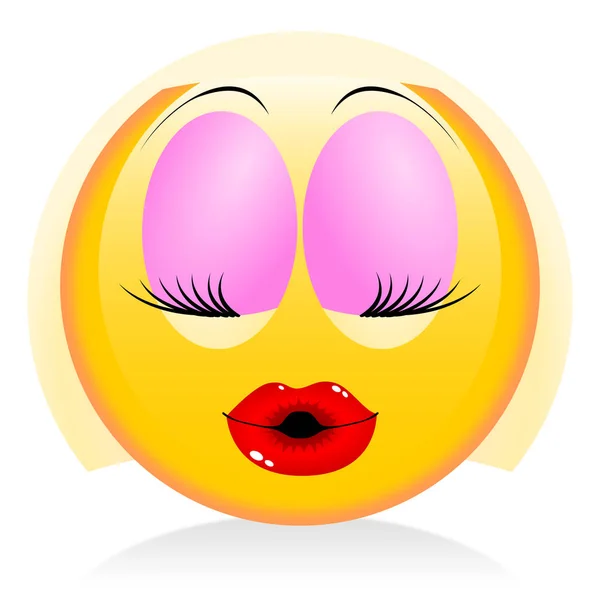 Emoji Giallo Donna Ragazza — Foto Stock