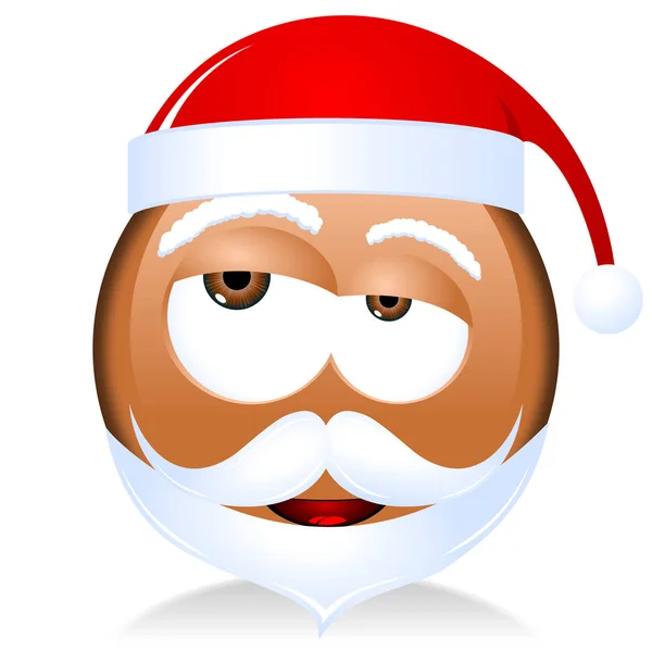 Emoji Preto Papai Noel — Fotografia de Stock