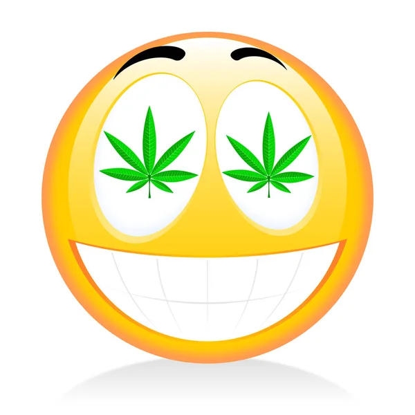 表情符号 抽大麻 有趣的脸 — 图库照片