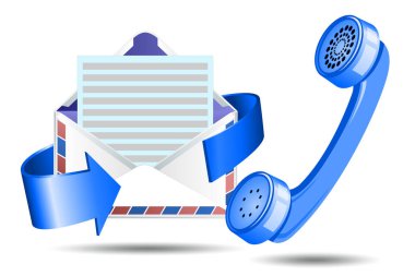 Mektup ve telefon illüstrasyon